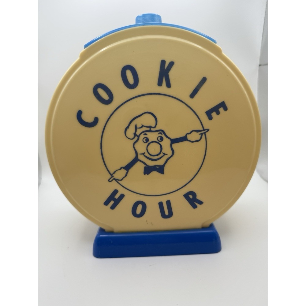 Vintage Cookie Hour Cookie Jar Plastic RARE